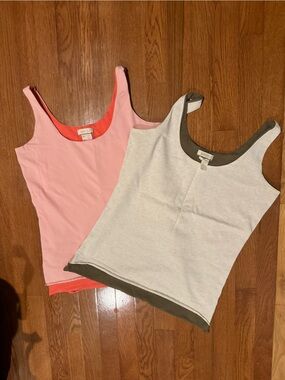 Matilda Jane Reversible Kids Tanks - Pink & Light Gray with Coral Accent
